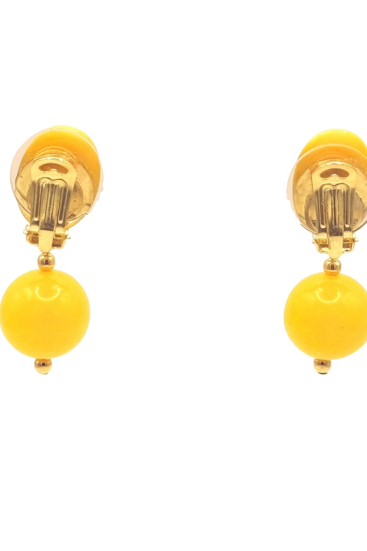 BOUCLES D'OREILLES CLIPS RESINE JAUNE