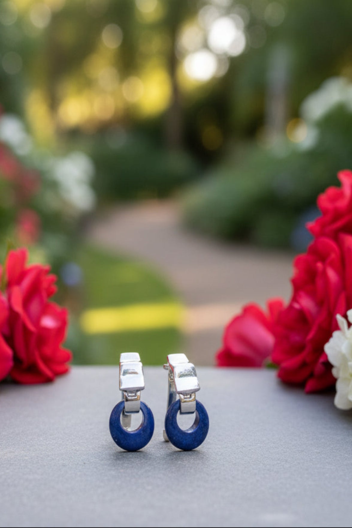 Boucles d'oreilles en argent et lapis lazuli