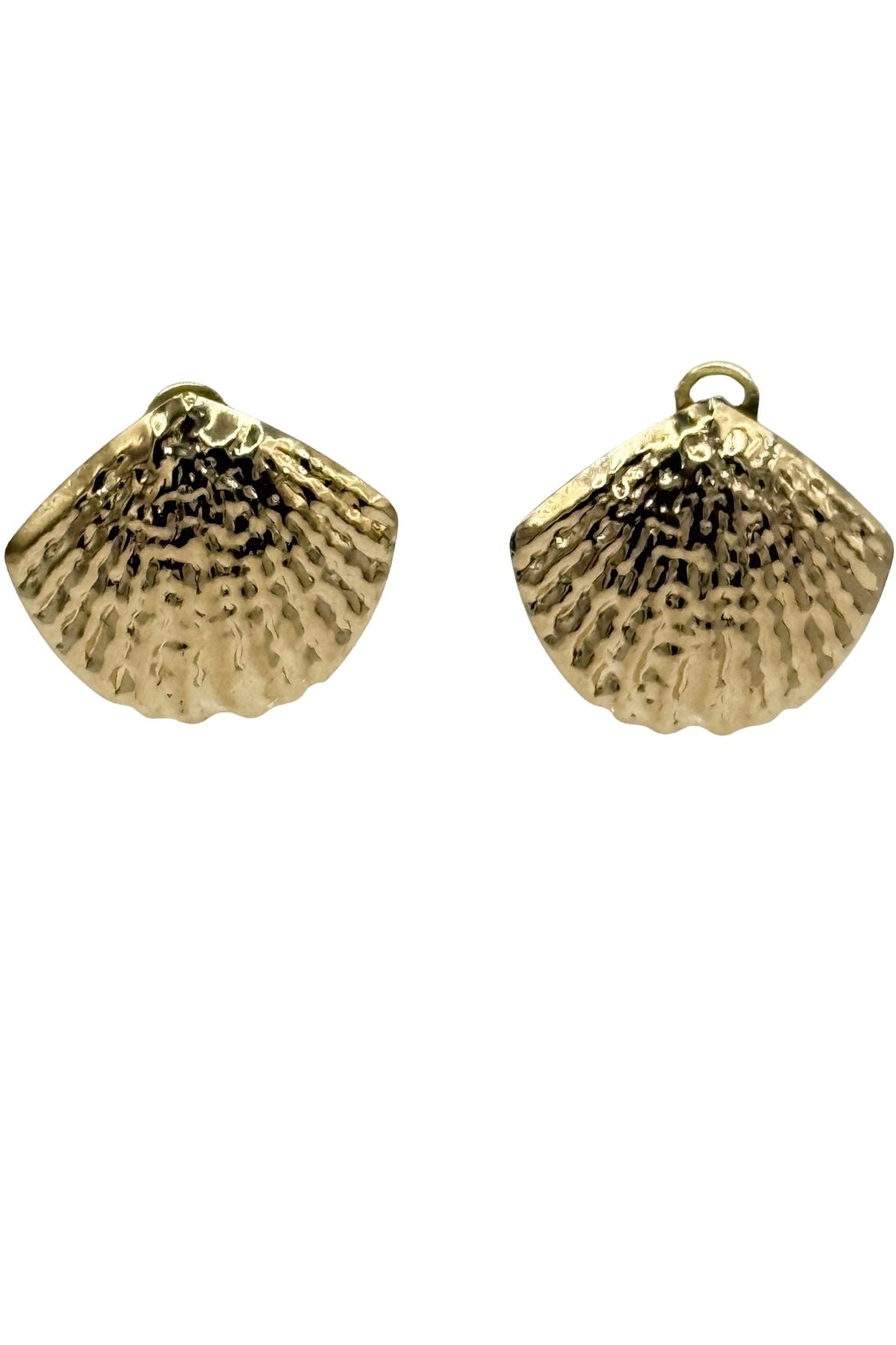 CLIPS EN METAL DORE ET RESINE PAILLETE TURQUOISE