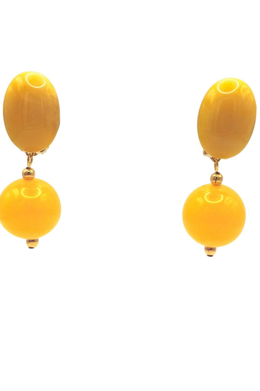 BOUCLES D'OREILLES CLIPS RESINE JAUNE
