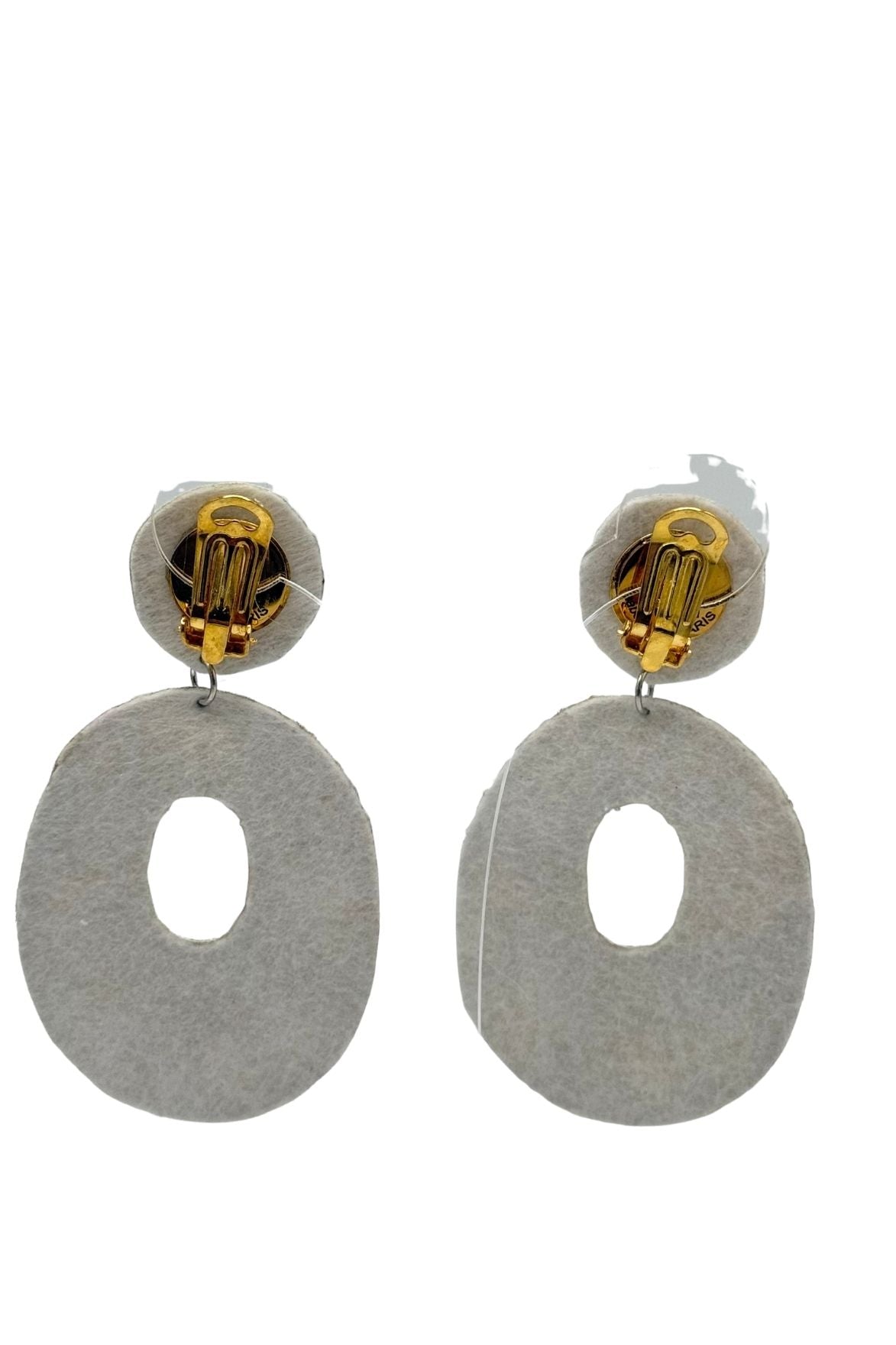 BOUCLES D'OREILLES CLIPS A PERLES ET STRASS SUR APPLIQUE