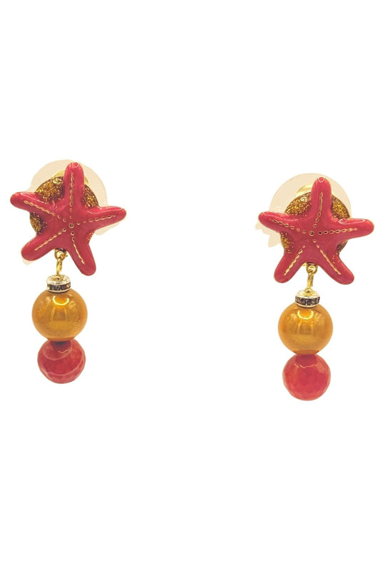 BOUCLES D'OREILLES CLIP ETOILE DES MER CORAIL