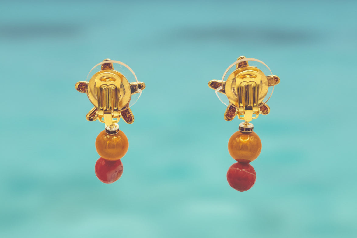 BOUCLES D'OREILLES CLIP ETOILE DES MER CORAIL