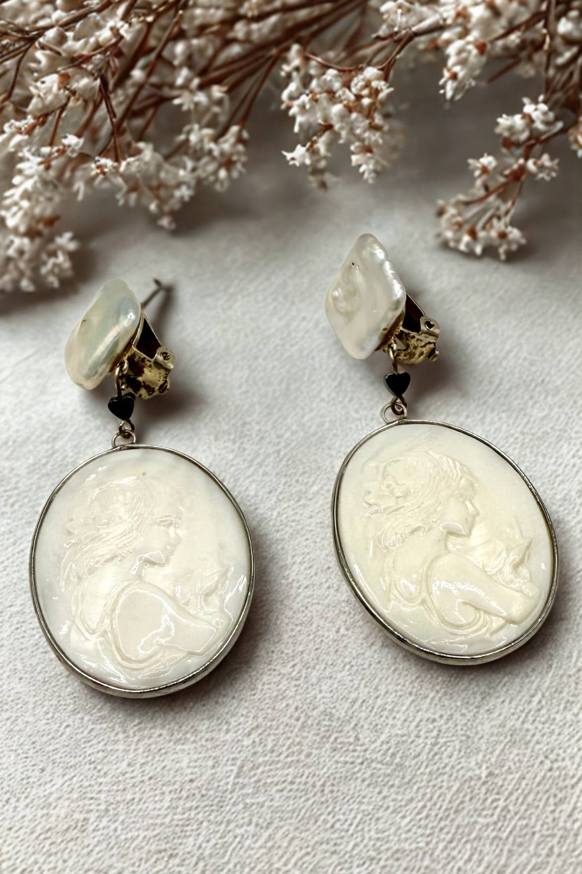 BOUCLES D'OREILLES CLIPS CAME NACRE
