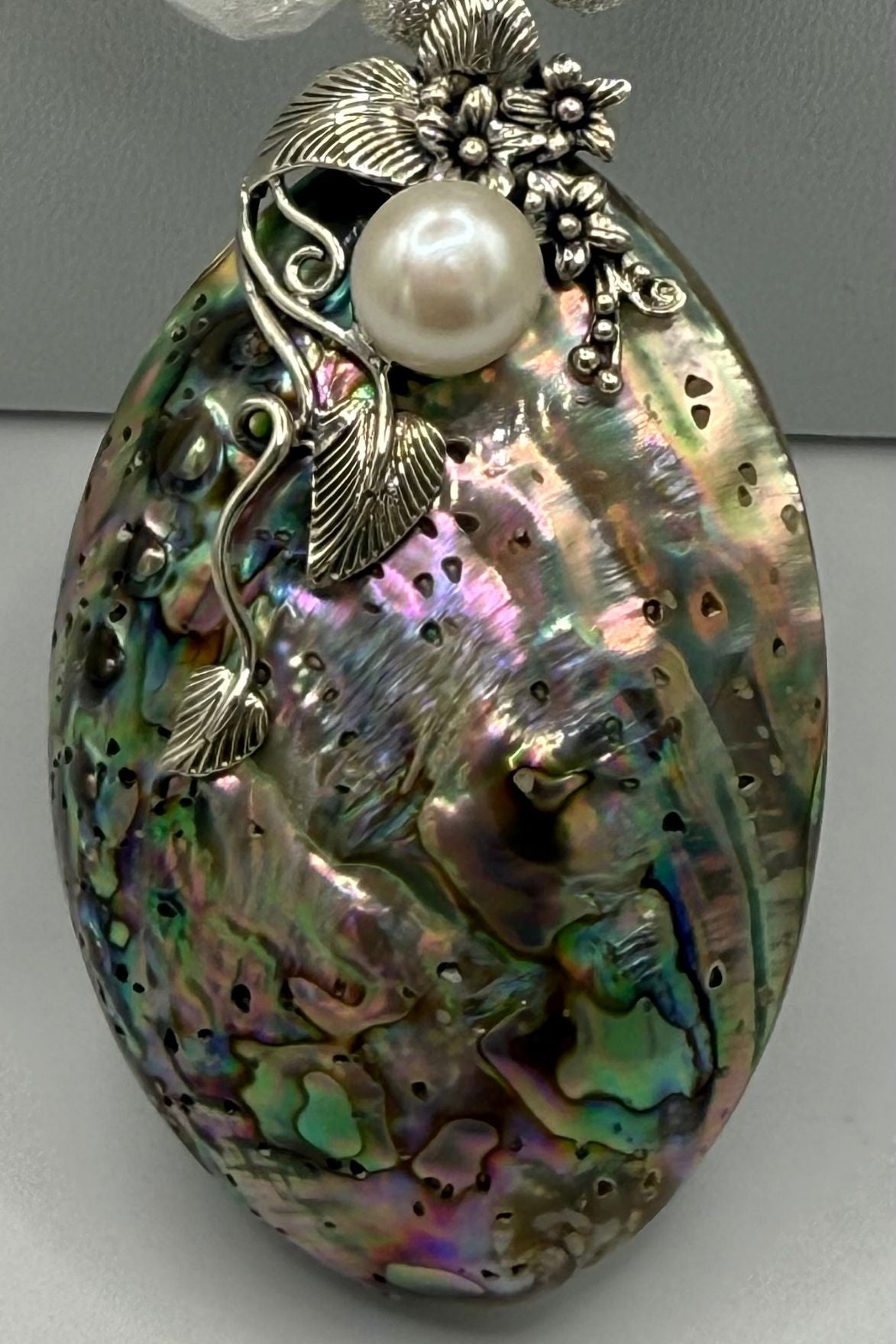 Sautoir nacre et cristal de roche