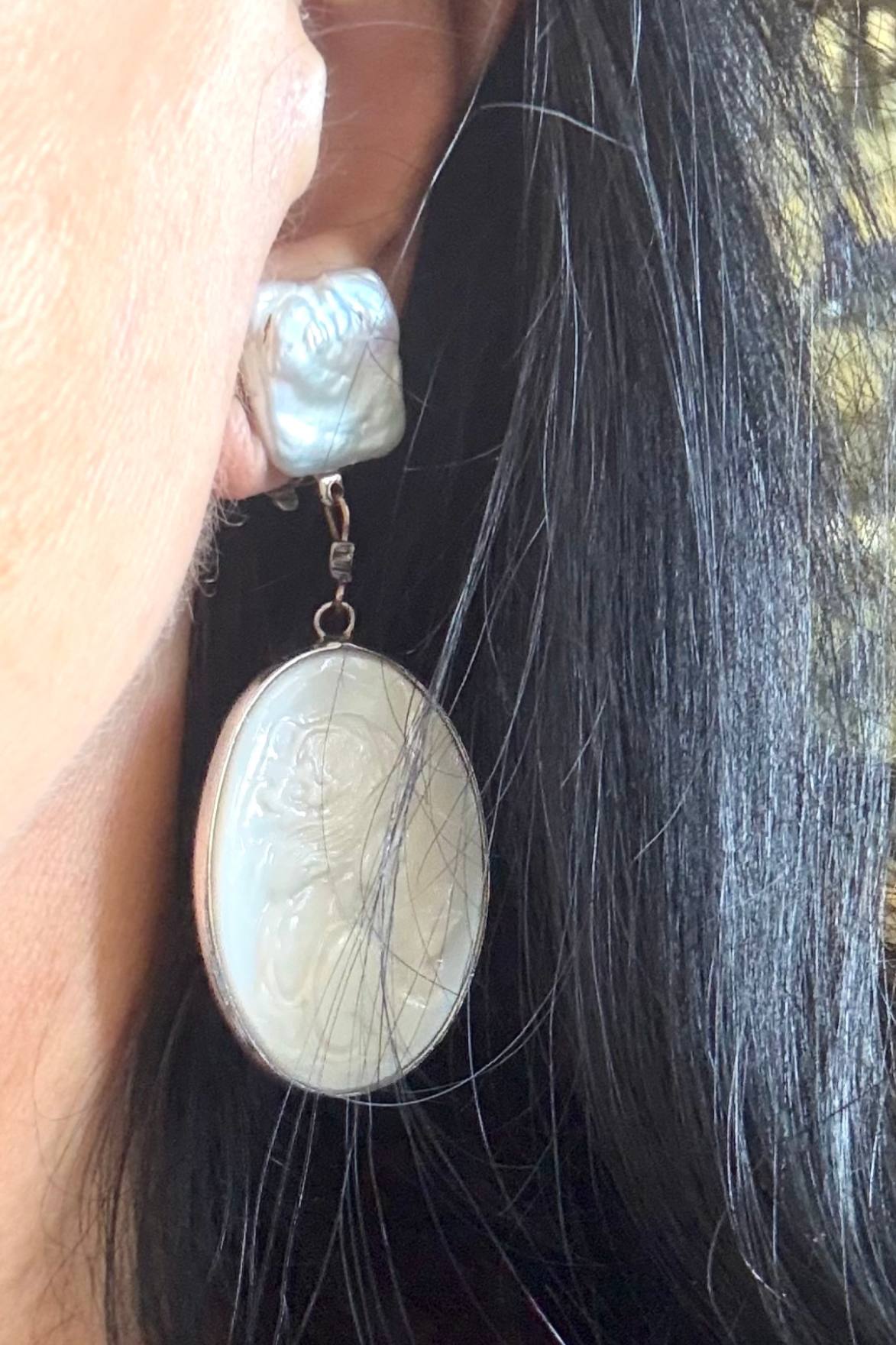 BOUCLES D'OREILLES CLIPS CAME NACRE
