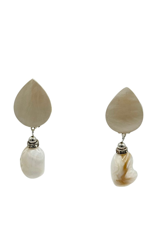 BOUCLES D'OREILLES CLIP NACRE ET COQUILLAGE